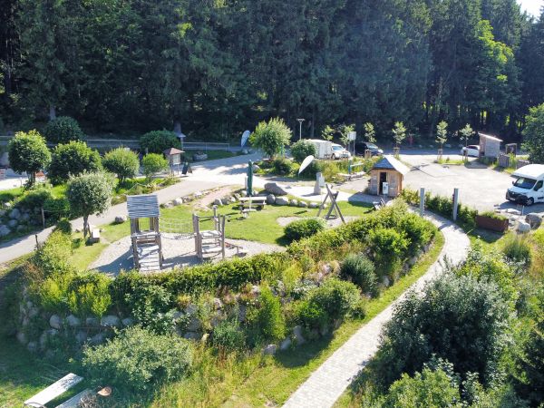 Campground Ansicht Zugang Donauquelle